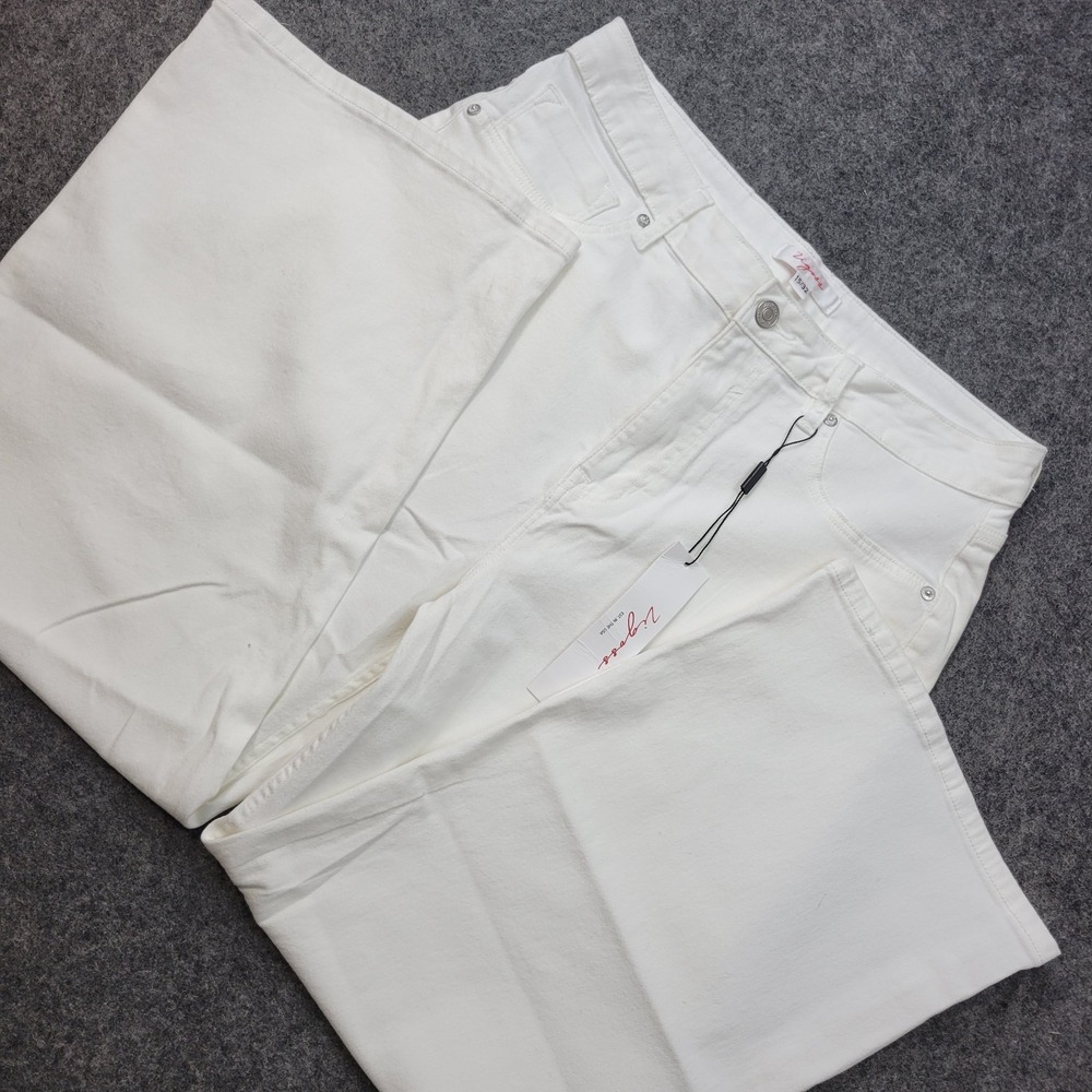 Vigoss Jeans Womens 15/32 White Denim High Rise Comfort Stretch Straight Leg